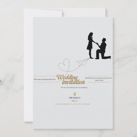 Elegant Wedding Invitation Card Kaart (Voorkant)