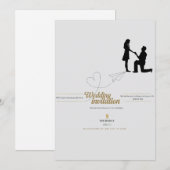Elegant Wedding Invitation Card Kaart (Voorkant / Achterkant)