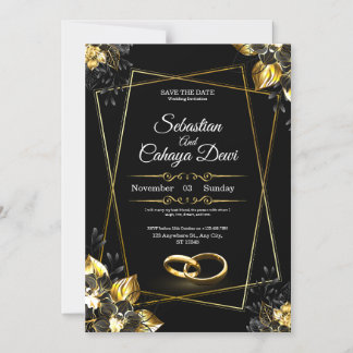 Elegant Wedding Invitation Card Magnetische Uitnodiging