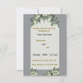 Elegant Wedding Invitation card RSVP Kaartje