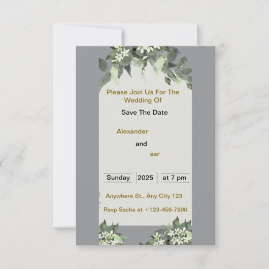 Elegant Wedding Invitation card RSVP Kaartje (Voorkant)