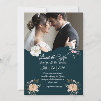 Elegant Wedding Invitation – Classic & Romantic Ce Kaart
