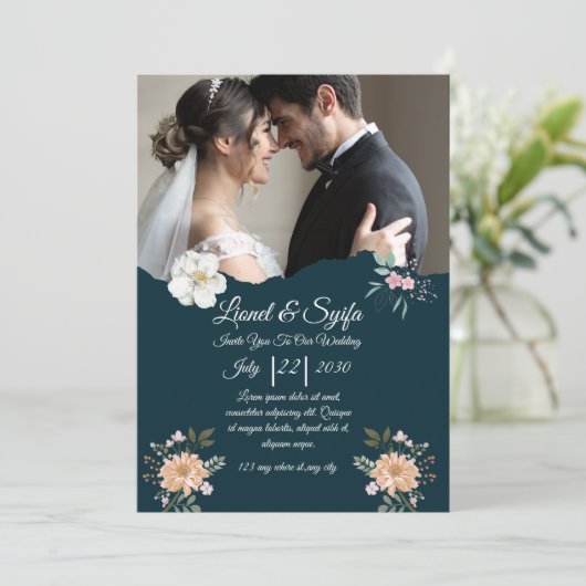 Elegant Wedding Invitation – Classic & Romantic Ce Kaart (Staand voorkant)