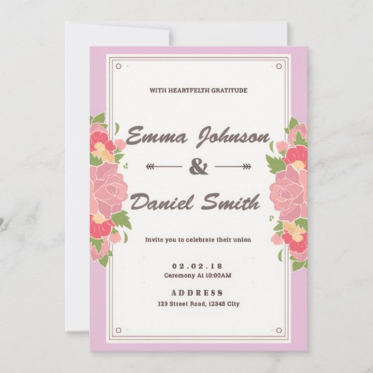Elegant Wedding Invitation – Classic Script Design Kaart (Voorkant)