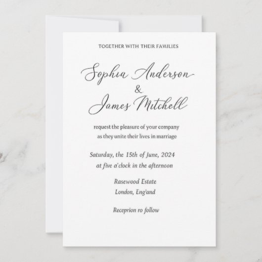 Elegant Wedding Invitation Cover | Romantic Floral Kaart (Voorkant)