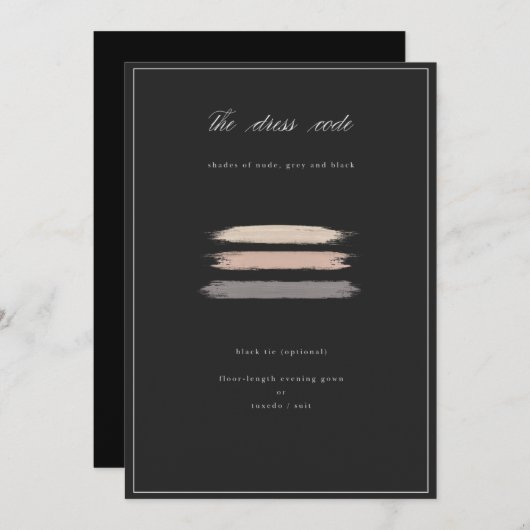 Elegant Wedding Invitation Dress Code Kaart (Voorkant / Achterkant)