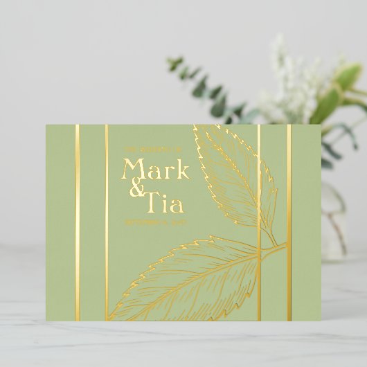 Elegant Wedding Invitation Folie Uitnodiging (Staand Voorkant)