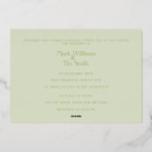 Elegant Wedding Invitation Folie Uitnodiging (Achterkant)