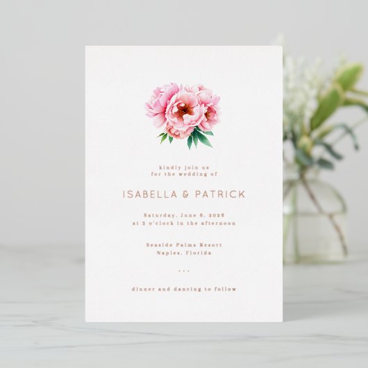 Elegant Wedding Invitation Folie Uitnodiging (Staand Voorkant)