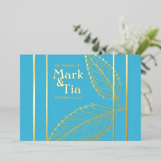 Elegant Wedding Invitation Folie Uitnodiging (Staand Voorkant)