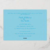 Elegant Wedding Invitation Folie Uitnodiging (Achterkant)