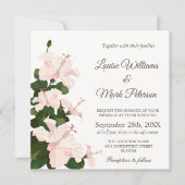 Elegant Wedding Invitation for Hibiscus Flower Kaart (Voorkant)