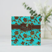 Elegant Wedding Invitation Gold Floral BB 2 Kaart (Staand voorkant)
