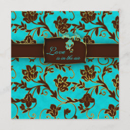 Elegant Wedding Invitation Gold Floral BB 2 Kaart