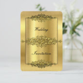Elegant Wedding Invitation, Gold Kaart (Staand voorkant)