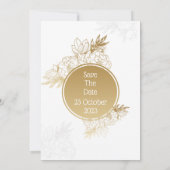 Elegant Wedding Invitation, goud, wit, zwart Kaart (Achterkant)
