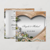 Elegant Wedding Invitation Heart Kaart (Voorkant / Achterkant)