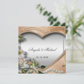 Elegant Wedding Invitation Heart Kaart (Staand voorkant)