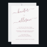 Elegant Wedding Invitation Kaart<br><div class="desc">Het romantische, minimalistische design is voorzien van een mooie en elegante typografie op een witte achtergrond met een schone en eenvoudige look. Bespaar papier door de gegevens op de achterkant van de trouwuitnodiging op te nemen in plaats van op een aparte verblijfskaart. Omvat ook de informatie RSVP als uw gast...</div>