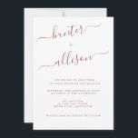 Elegant Wedding Invitation Kaart<br><div class="desc">Het romantische, minimalistische design is voorzien van een mooie en elegante typografie op een witte achtergrond met een schone en eenvoudige look. Bespaar papier door de gegevens op de achterkant van de trouwuitnodiging op te nemen in plaats van op een aparte verblijfskaart. Omvat ook de informatie RSVP als uw gast...</div>