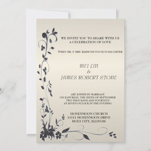 Elegant Wedding Invitation Kaart (Voorkant)