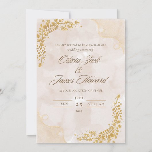 Elegant Wedding invitation Kaart (Voorkant)