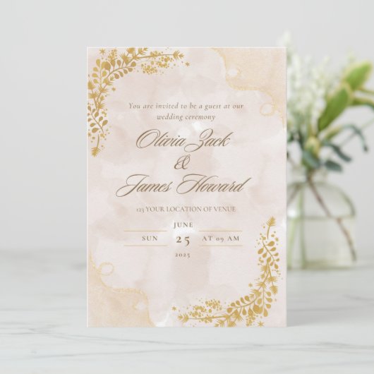 Elegant Wedding invitation Kaart (Staand voorkant)