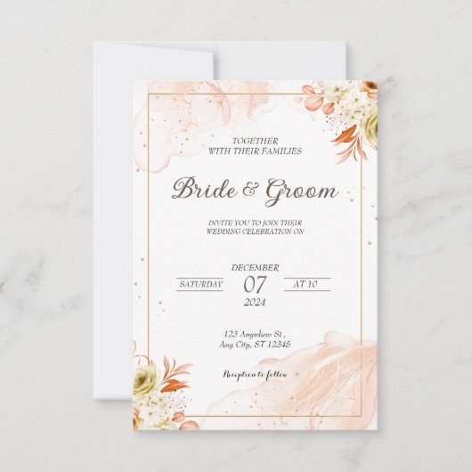 Elegant Wedding Invitation Kaart (Voorkant)