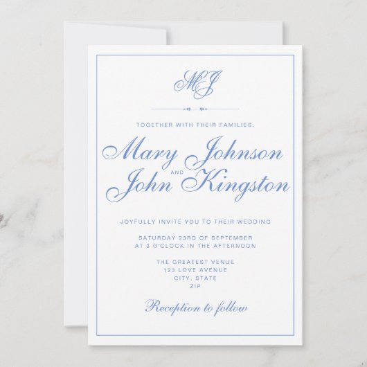 Elegant Wedding Invitation Kaart (Voorkant)