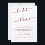 Elegant Wedding Invitation Kaart<br><div class="desc">Het romantische, minimalistische design is voorzien van een mooie en elegante typografie op een witte achtergrond met een schone en eenvoudige look. Bespaar papier door de gegevens op de achterkant van de trouwuitnodiging op te nemen in plaats van op een aparte verblijfskaart. Omvat ook de informatie RSVP als uw gast...</div>