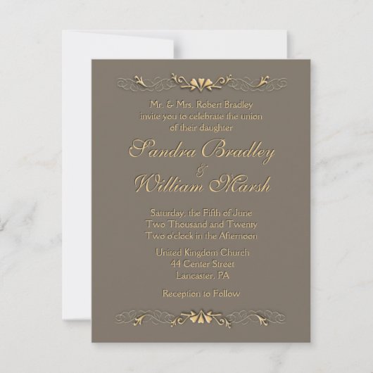 Elegant Wedding Invitation Kaart (Voorkant)