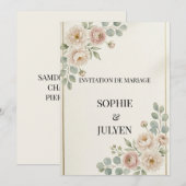 Elegant Wedding Invitation Kaart (Voorkant / Achterkant)