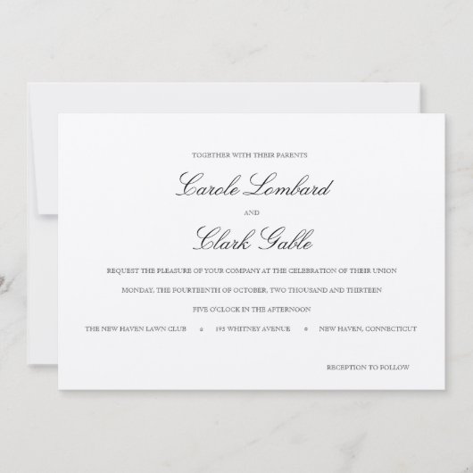 Elegant Wedding Invitation Kaart (Voorkant)