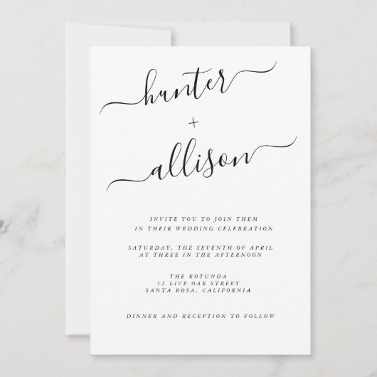 Elegant Wedding Invitation Kaart (Voorkant)