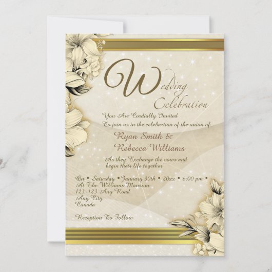 Elegant Wedding Invitation Kaart (Voorkant)