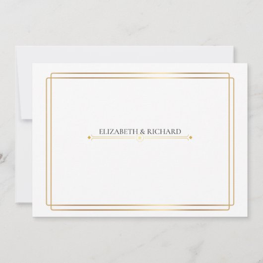 Elegant Wedding Invitation Kaart (Achterkant)