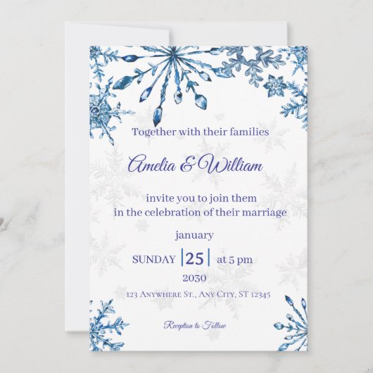 Elegant Wedding Invitation Kaart (Voorkant)