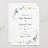 Elegant Wedding Invitation Kaart (Voorkant / Achterkant)