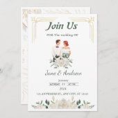 Elegant Wedding Invitation Kaart (Voorkant / Achterkant)