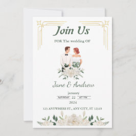 Elegant Wedding Invitation Kaart
