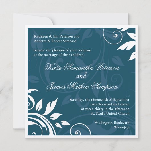 Elegant Wedding Invitation Kaart (Voorkant)