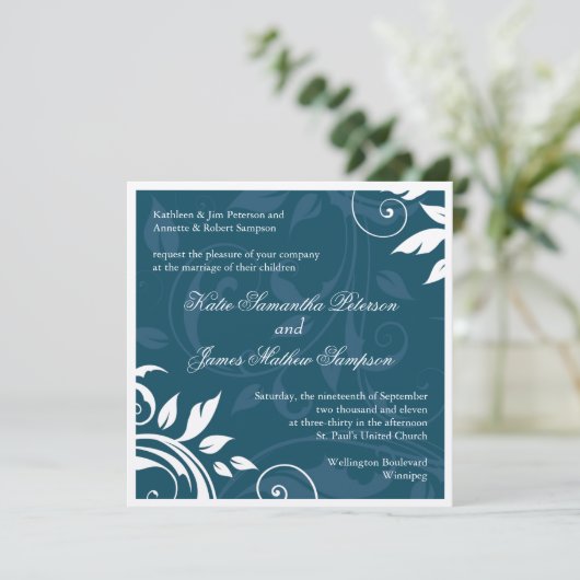 Elegant Wedding Invitation Kaart (Staand voorkant)