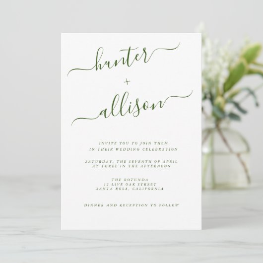 Elegant Wedding Invitation Kaart (Staand voorkant)