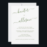 Elegant Wedding Invitation Kaart<br><div class="desc">Het romantische minimalistische ontwerp heeft een mooie en elegante typografie op een witte achtergrond met een schone en eenvoudige look. Bewaar papier door de details op de achterkant van de huwelijksuitnodiging op te nemen in plaats van op een afzonderlijke behuizingskaart. Voeg ook de RSVP-informatie toe als uw gast elektronisch reageert...</div>