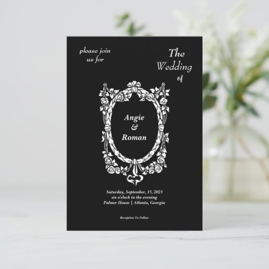 Elegant Wedding Invitation Kaart (Staand voorkant)