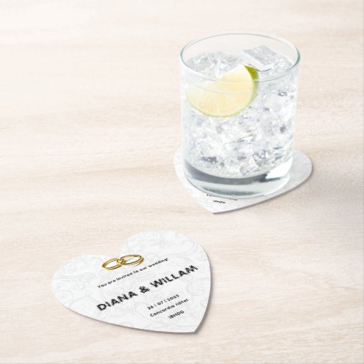 Elegant Wedding Invitation Kartonnen Onderzetters (Insitu)