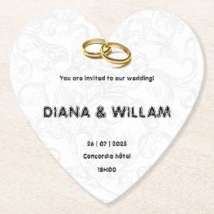 Elegant Wedding Invitation Kartonnen Onderzetters