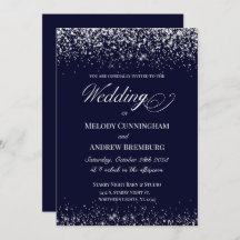Elegant Wedding Invitation; marine met diamanten D