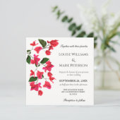 Elegant Wedding Invitation met Bougainvillea Kaart (Staand voorkant)