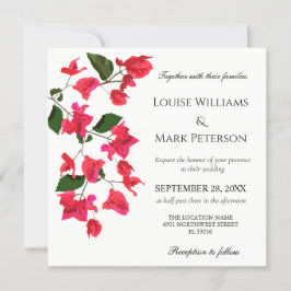 Elegant Wedding Invitation met Bougainvillea Kaart